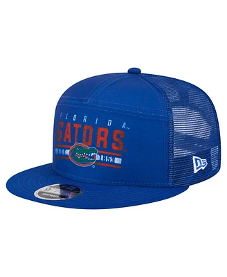New Era Men's Royal Florida Gators Split Panel 9FIFTY Snapback Trucker Hat