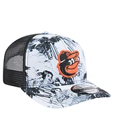 New Era Men's Black Baltimore Orioles Hula Trucker 9SEVENTY Adjustable Hat