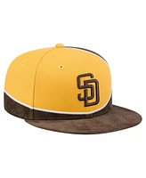 New Era Men's Brown/Gold San Diego Padres Retro Split Corduroy Snapback Hat