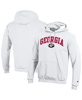 Champion Men's White Georgia Bulldogs Arched Logo Fleece Pullover Hoodie
