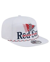 New Era Men's White Boston Red Sox Collide Golfer Snapback Hat