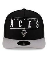 New Era Men's and Women's Black/Silver Las Vegas Aces 2025 Wnba Draft A-Frame 9FIFTY Snapback Hat
