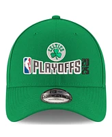 New Era Men's Kelly Green Boston Celtics 2025 Nba Playoffs 9FORTY Adjustable Hat