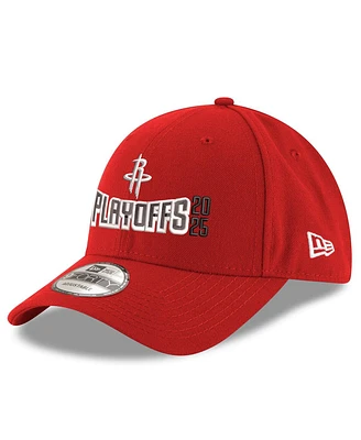 New Era Men's Red Houston Rockets 2025 Nba Playoffs 9FORTY Adjustable Hat