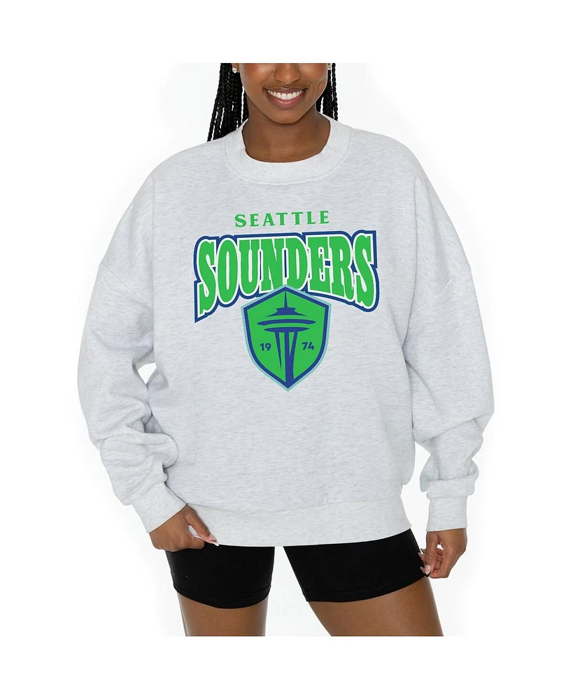Gameday Couture Women's Ash Seattle Sounders Fc Pitch Pride Pullover Sweatshirt