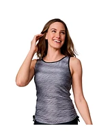 Free Country Women's Full Side Shirring Tankini Top