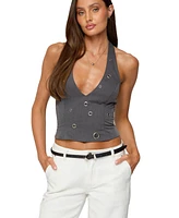 Edikted Women's Sakura Grommet Halter Top