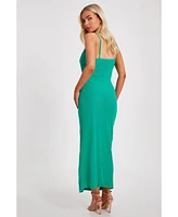 Quiz Women's Mesh Cowl Neck Maxi Dress