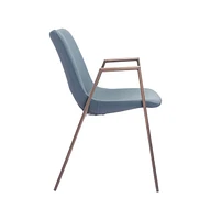 Set of Two Upholstered Faux Leather Open Back Dining Arm Chairs