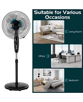 16 Inches Adjustable Height Fan with Quiet Oscillating Stand for Home and Office