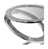 Minimalist Glass Round End Table – Perfect for Living Room or Bedroom