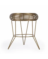 Contemporary Round Top End Table with Wire Base for Living Room