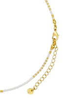 Unwritten Labradorite Stone Mother of Pearl and Cubic Zirconia Clover Layered Necklace Set