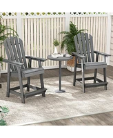 Gymax 4PCS Bar Stool Hdpe Chair w/ Armrest Footrest Home Indoor Outdoor Patio