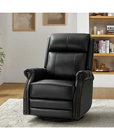 Osvaldo 30.5" Wide Genuine Leather Manual Recliner