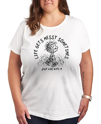 Hybrid Apparel Plus Peanuts Linus Life Gets Messy Graphic T-Shirt