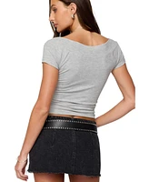 Edikted Women's Becca Boat Neck Top