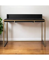 46" Black And Gold Writing Desk