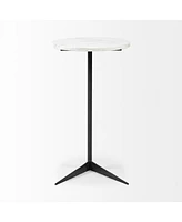 Luxurious Round Marble End Table with Sleek Metal Base