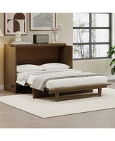 Full-Size Farmhouse Murphy Bed with Drawer & Charger