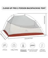 Naturehike 2 Person Tent Lightweight Backpacking Tent with Footprint - Free Standing Ultralight Camping Hiking Backpack Tents