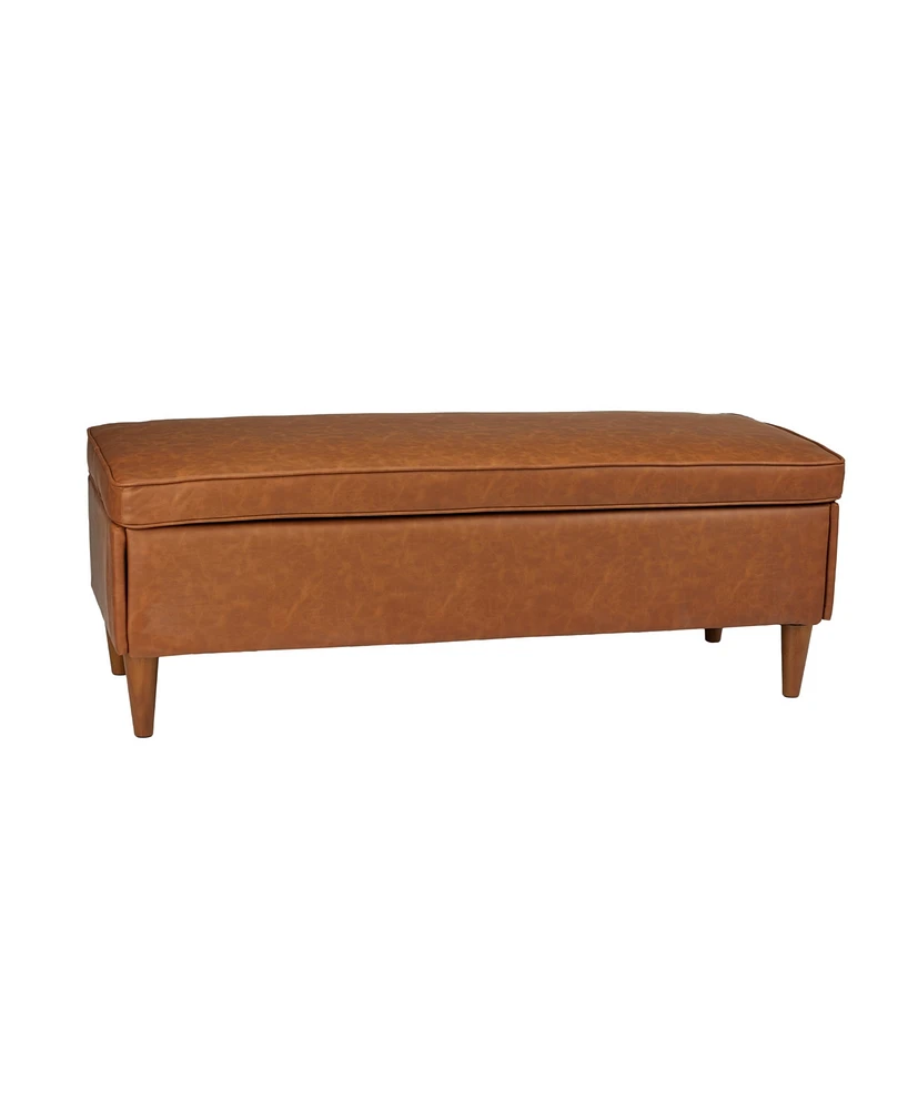 Creative Co-op 19" Solid Wood Atley Upholstered Modern Bench