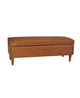 Creative Co-op 19" Solid Wood Atley Upholstered Modern Bench