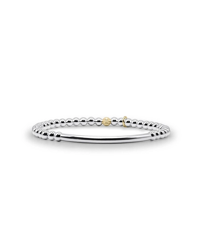 4mm Sterling Silver Ball and Tube Stretch Bracelet