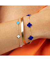 The Lovery Mini Pastel Mixed Clover Bracelet 14K Gold