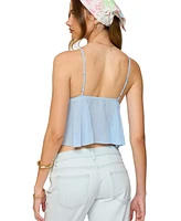 Edikted Women's Ruffle Sheer Chiffon Babydoll Tank Top