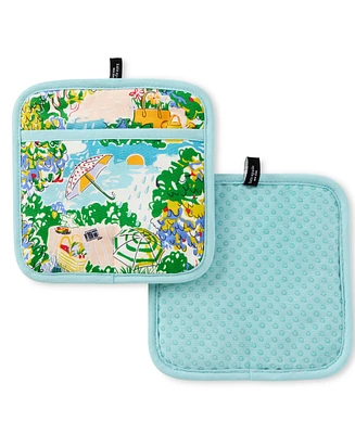 kate spade new york Spring Garden Pot Holder Set, 8" x 8"