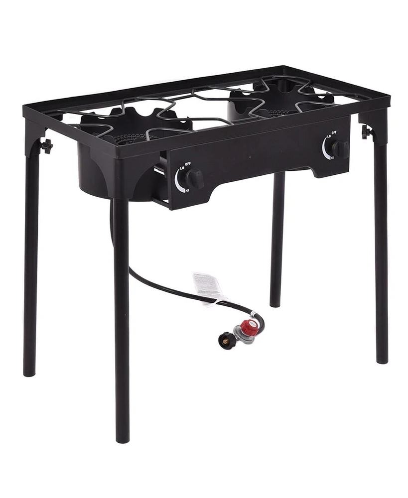 150000 Btu Double Burner Outdoor Stove Bbq Grill
