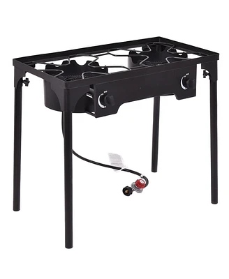 150000 Btu Double Burner Outdoor Stove Bbq Grill