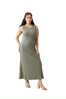 Ingrid + Isabel Maternity Paris Midi Sweater Dress Agave Xs