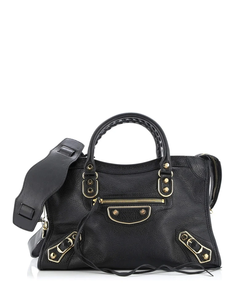 Pre-Owned Balenciaga Small City Classic Metallic Edge Bag Leather