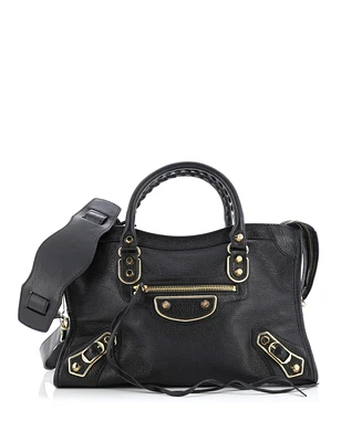 Pre-Owned Balenciaga Small City Classic Metallic Edge Bag Leather
