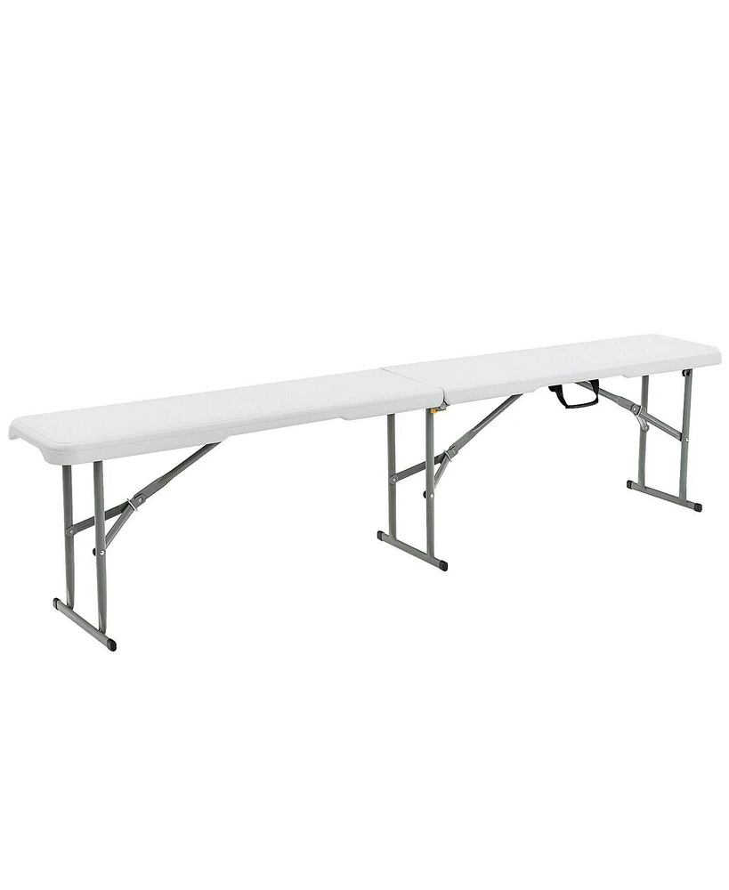 6 Feet Portable Picnic Folding Bench 550 lbs Limited with Carrying Handle