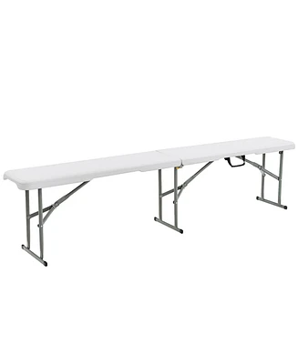 6 Feet Portable Picnic Folding Bench 550 lbs Limited with Carrying Handle