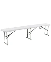6 Feet Portable Picnic Folding Bench 550 lbs Limited with Carrying Handle