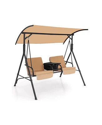 Porch Swing Chair with Adjustable Canopy