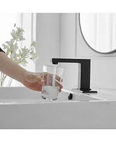 Automatic Sensor Touchless Bathroom Sink Faucet With Deck Plate In Matte Black