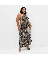 City Chic Plus Alice Print Maxi Dress