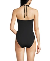 Lands' End Women's Cut Out Multiway Halter High Leg One Piece Swimsuit