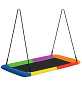 60 Inches Platform Tree Swing Outdoor with 2 Hanging Straps