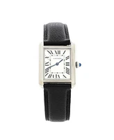 Pre-Owned Cartier Tank Solo Quartz Watch in Stainless Steel and Leather 24mm