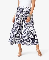 Cable & Gauge Women's Collared Sleeveless Pleated Top with Pant Matching Set
