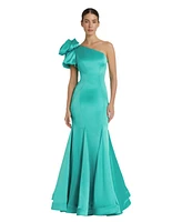 Mac Duggal Women's Off the Shoulder Bustier Satin Mermaid Gown