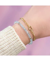 The Lovery Blue Topaz Bead Bracelet 14K Gold
