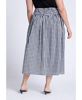 Eloquii Plus Gingham Full Skirt