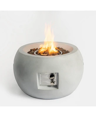 Mondawe 24-inch-Round Outdoor Propane Fire Pit Table Free Lava Rocks